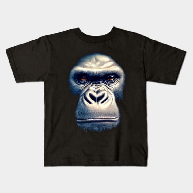 Gorilla Face Cut-out Kids T-Shirt by PNPTees